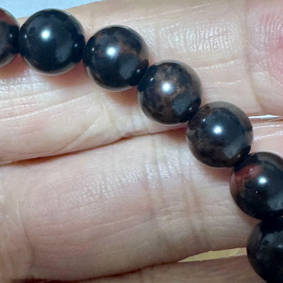 【新品未使用】北海道産ヴァーミリオンオブシディアン8mmブレスレットとペントップ