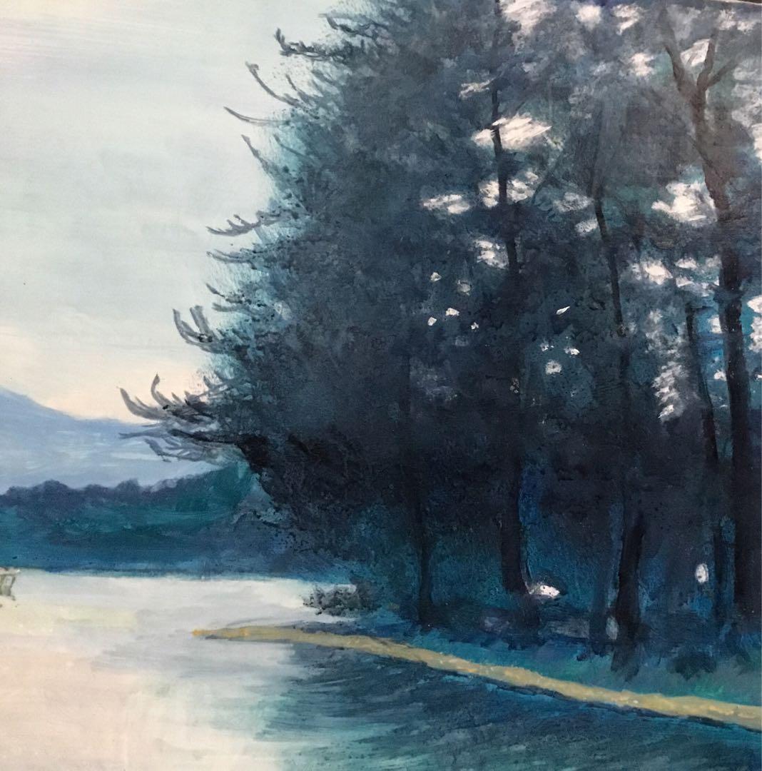 油絵「雨上がり」P4号