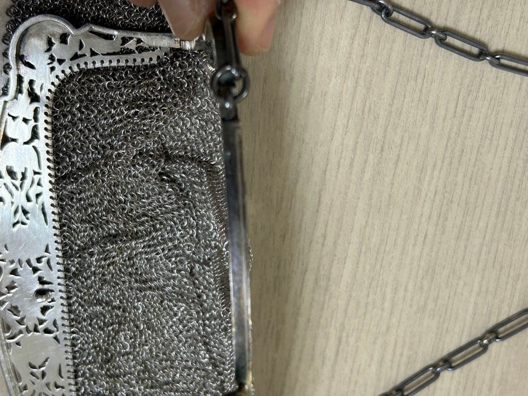 アールデコ/アンティーク/シルバーメッシュバッグ/Ｇ.ＳＩＬＶＥＲ