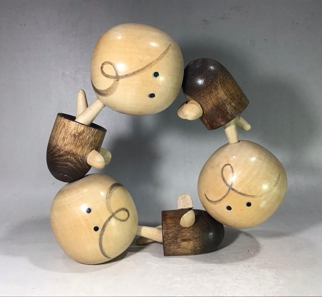 昭和レトロ 遊ぶ天使 創作こけし 人形 モダン アート 郷土玩具 作家 こけし