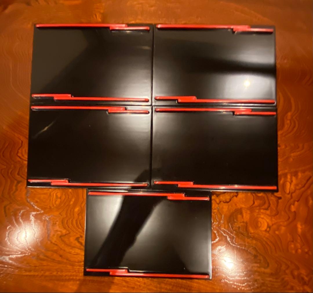 輪島塗　付出皿　五客　龍作　天然木　共箱　M247