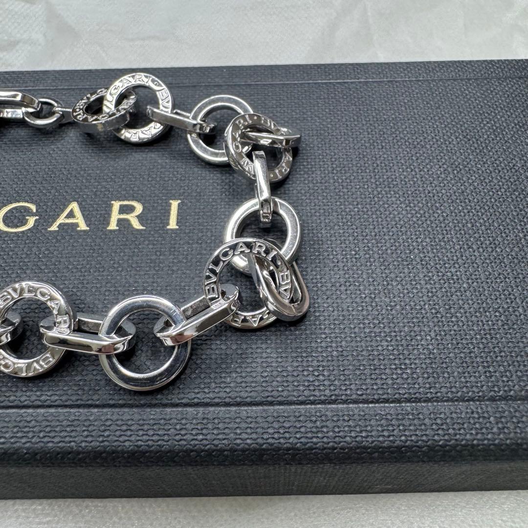 美品☆ BVLGARI ブルガリ　サークルチェーンブレスレット　シルバー メンズ