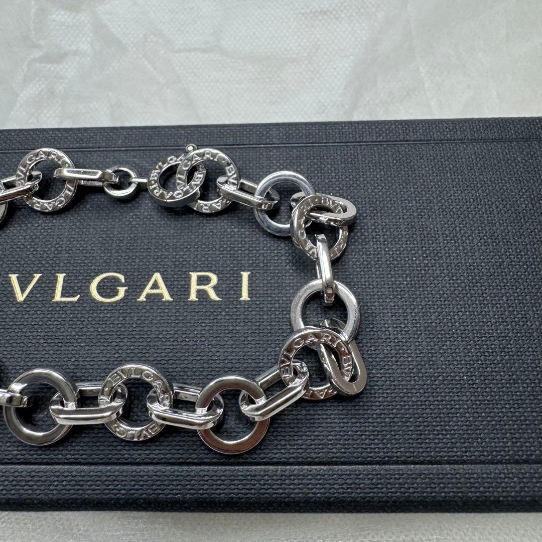 美品☆ BVLGARI ブルガリ　サークルチェーンブレスレット　シルバー メンズ