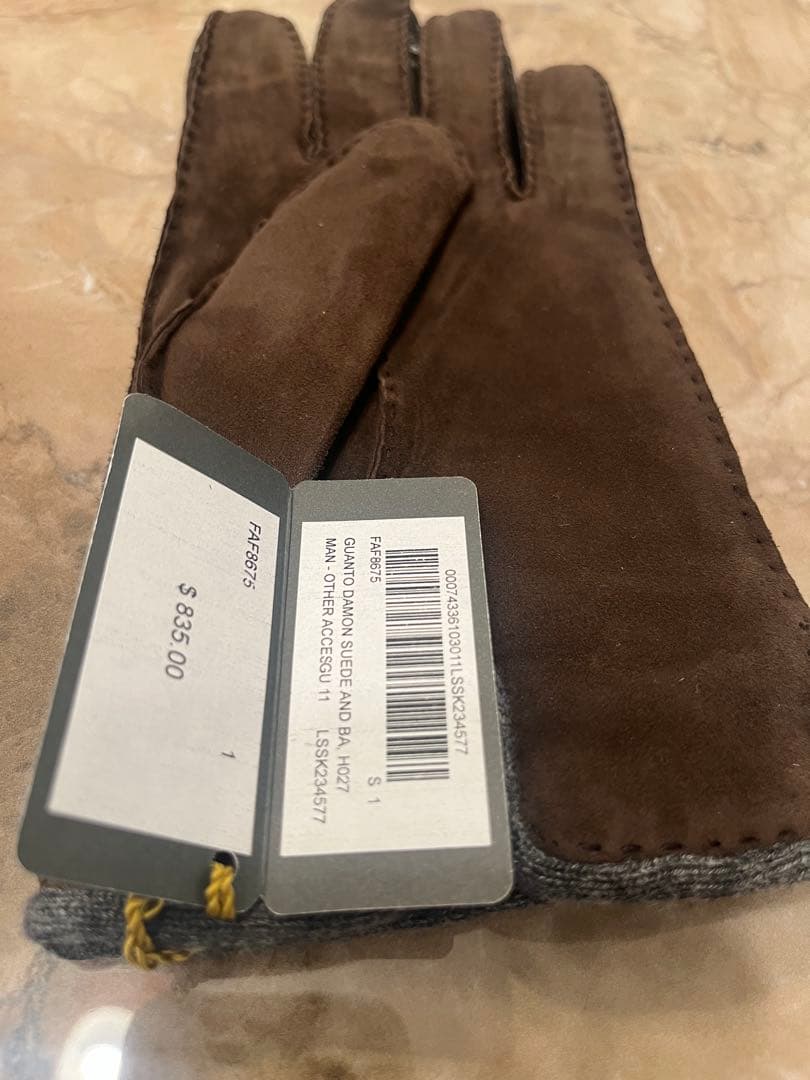 Loro Piana 手袋　茶スエード　ベビーカシミア裏地付