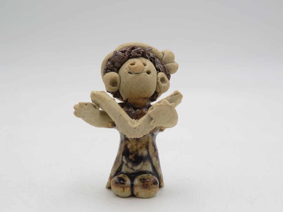 青芳人形 3点セット 陶器人形 森元青芳 砥部焼 オブジェ 置物 インテリア