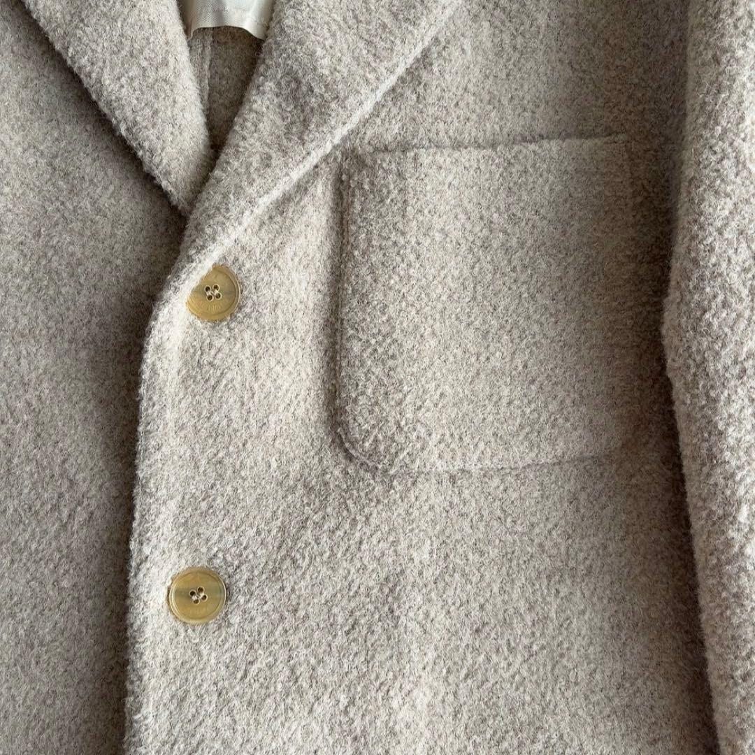 アニオナ　アルパカ　ジャケットコート　ブークレ　ボア　ウール　イタリア製　2XL