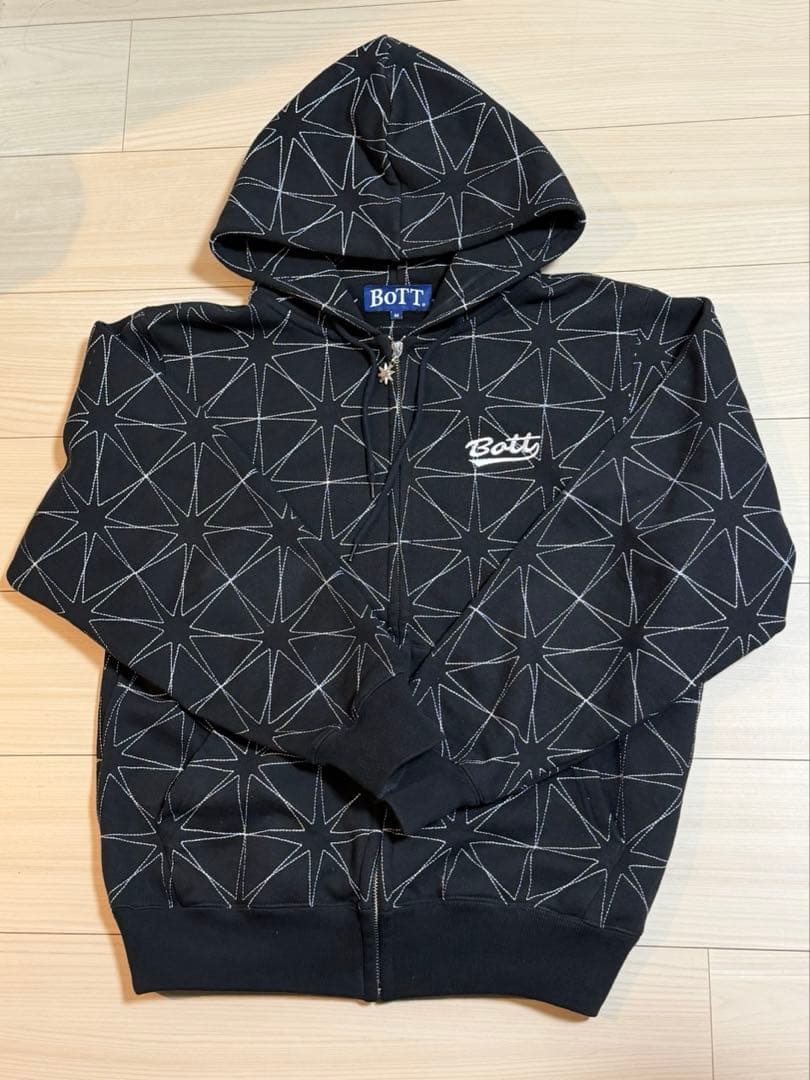 BoTT 幾何学模様 フルジップパーカー　Mサイズ　ボット