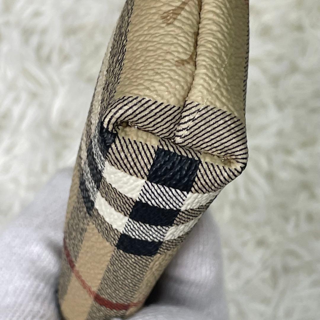 美品 BURBERRY バーバリー ミニポーチ ノバチェック プローサム 騎士