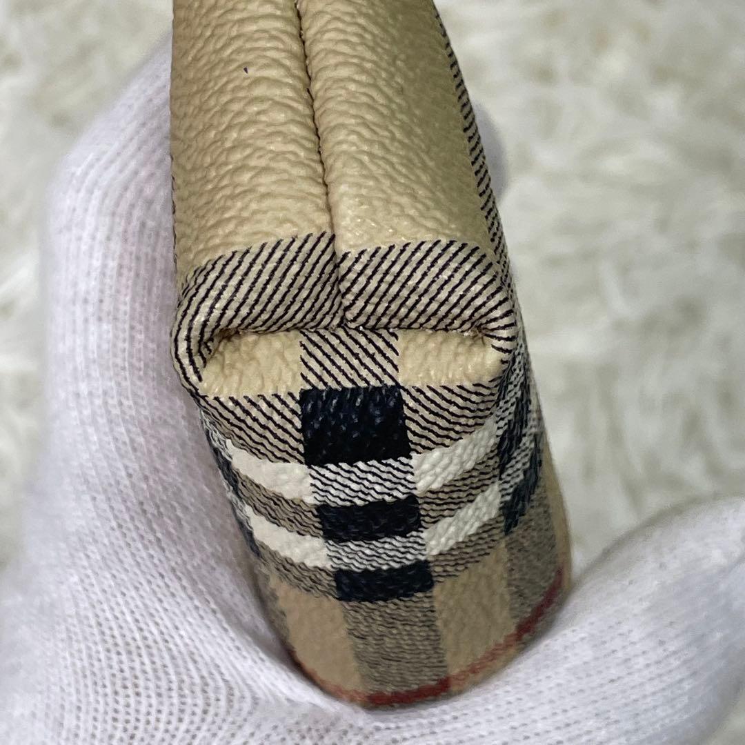 美品 BURBERRY バーバリー ミニポーチ ノバチェック プローサム 騎士