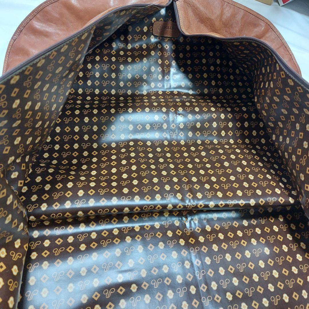 最高級バケッタレザー本革ガーメントバック　衣装ケース茶色ゴールドカラーのハンガー