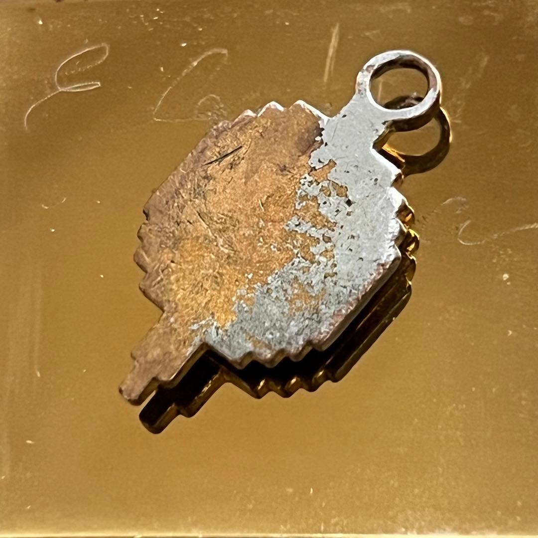 カレッジリング金ゴールド黒ネックレストップ社章ピンズ40sバッジ/バッヂ古着