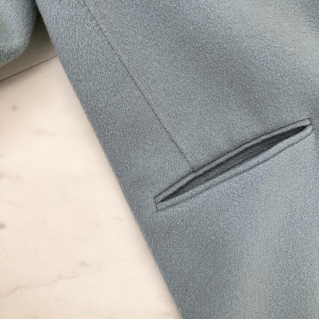 セオリー　ウールカシミヤリバーチェスターコート　S ブルー