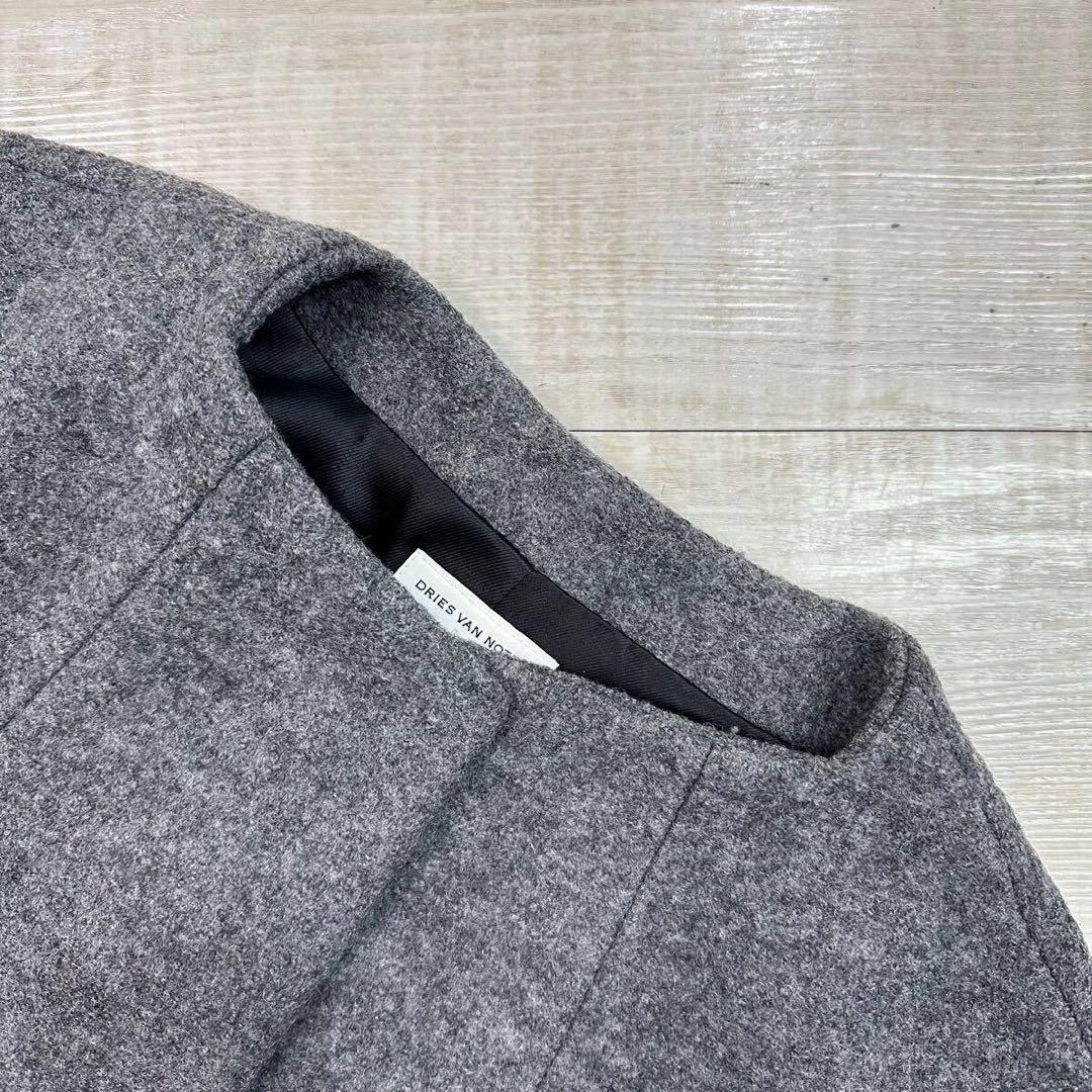 良品 DRIES VAN NOTEN チェスター ウール コート グレー 40