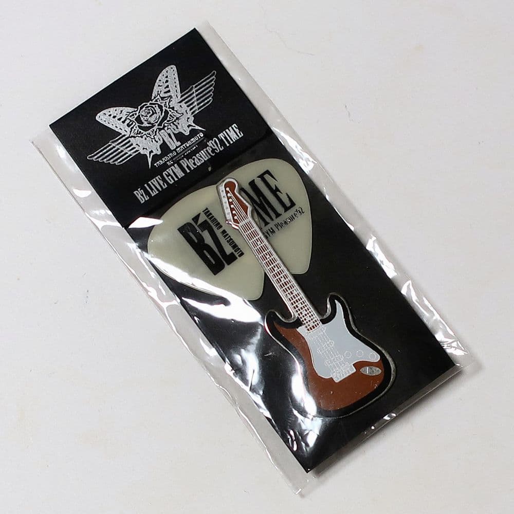 ピンバッジ ギターピック セット B'z 1992 TIME 公式ツアーグッズ