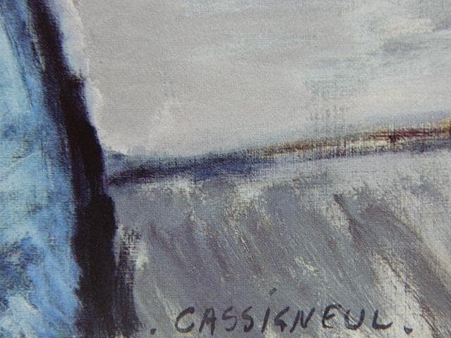 カシニョール（Cassigneul）、青い服を着た女、希少な画集より