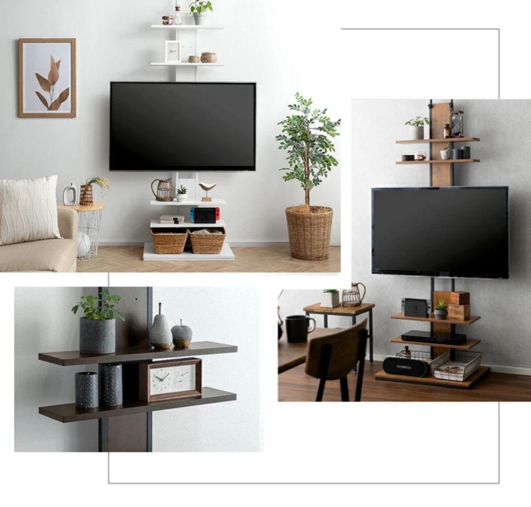 新品未開封品 突っ張り式　テレビボード　32〜65型対応 ホワイト