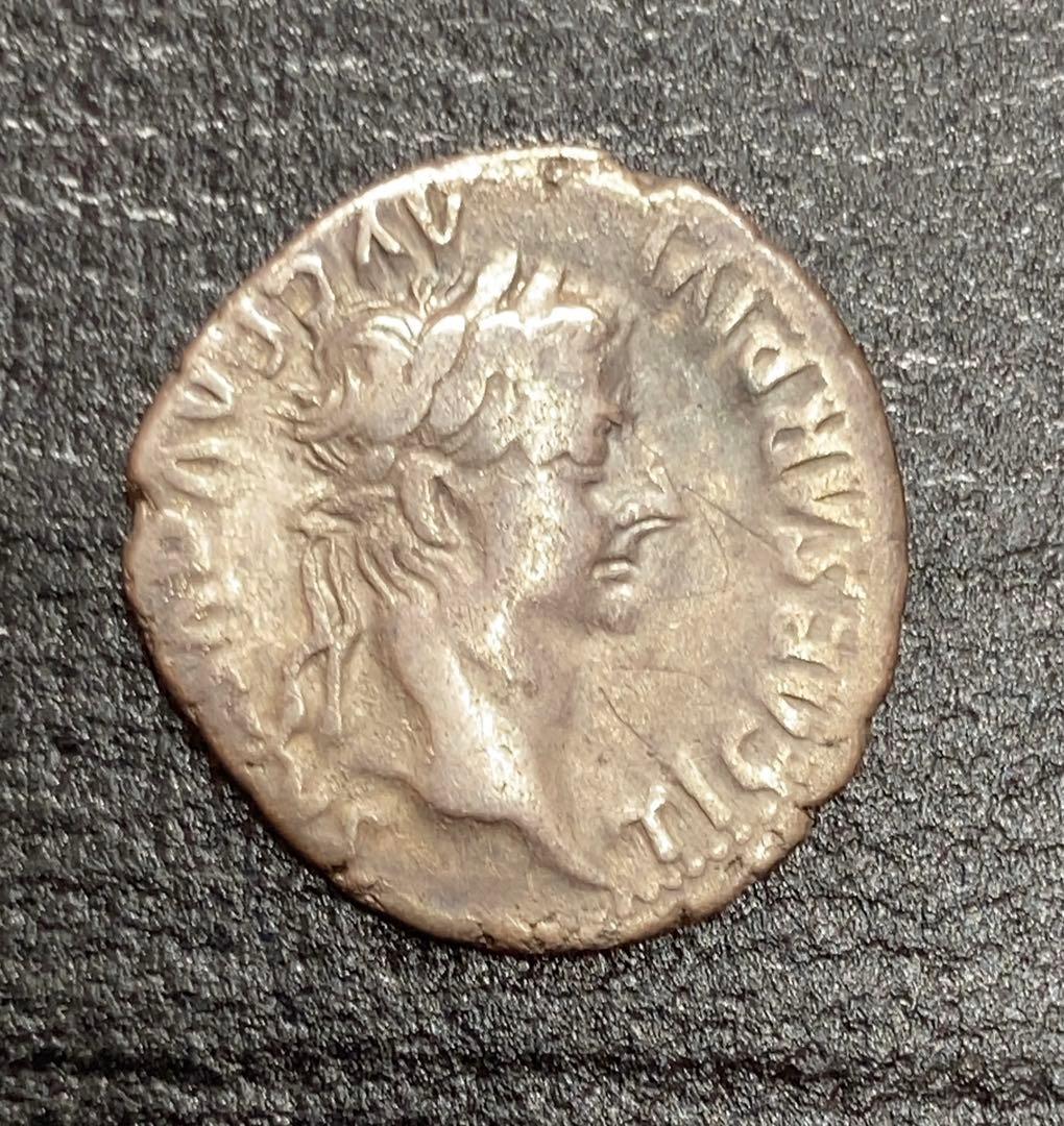 古代ローマ帝国　ティベリウス　聖書のデナリウス/ギリシャ　テトラドラクマ銀貨