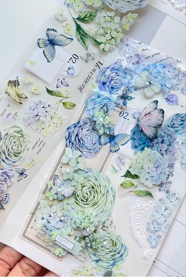 林野间《绣花信·蓝》海外マスキングテープ　マステ 【2466】