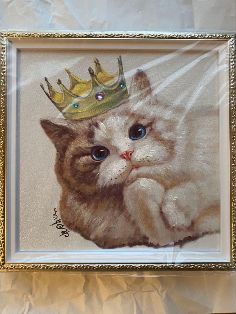 1点限定 早い者勝ち 猫 アート 絵画 油絵 ノルウェージャン スコティッシュ