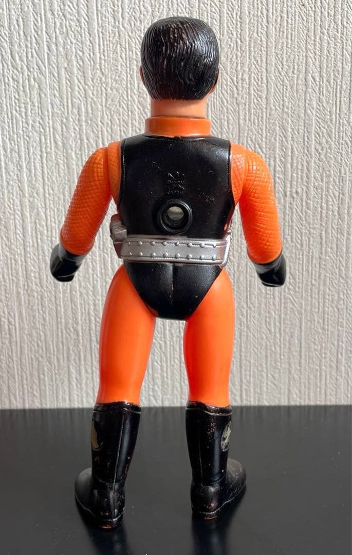 旧バンダイ　忍者キャプター　雷忍　スタンダードサイズ　面取れソフビ　面無し