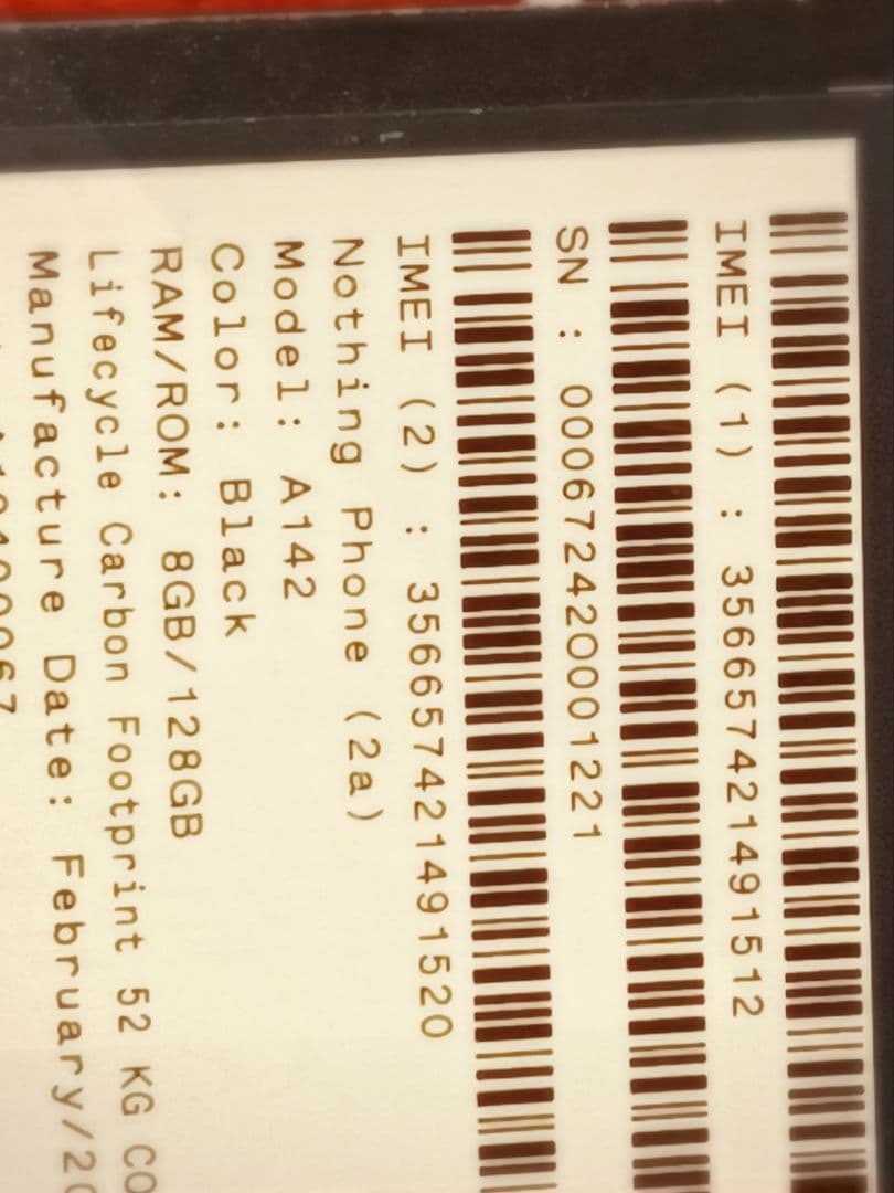 NothingPhone2a 128G SIMフリー