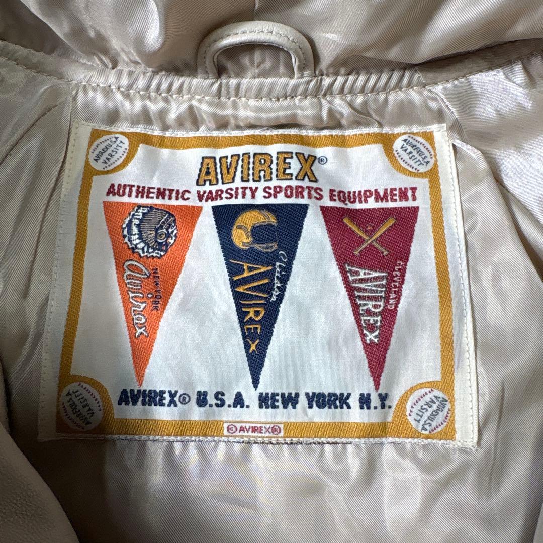 未使用級✨AVIREX アヴィレックス　フードシグネチャー　レザージャケット