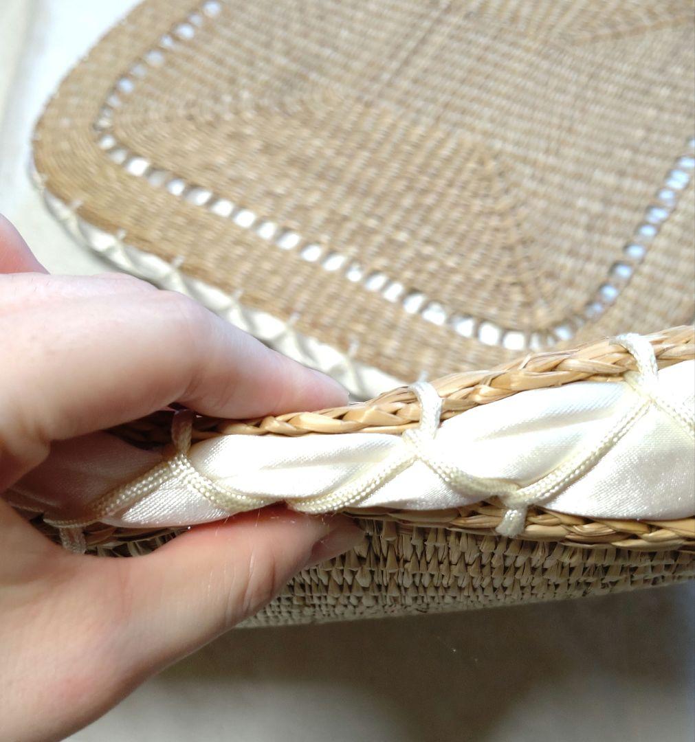 天然素材 座布団 い草？ クッション 3枚 昭和レトロ 古民家