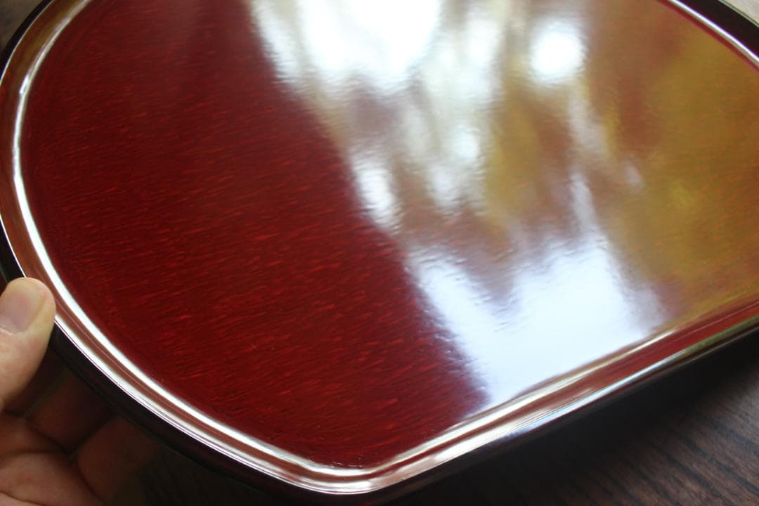 専用！極上朱漆の美しい後藤塗の半月盆4点（検輪島塗半月膳お盆