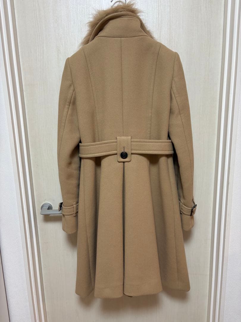 【美品】バーバリーブルーレーベル アンゴラフォックスファー ロングコート38