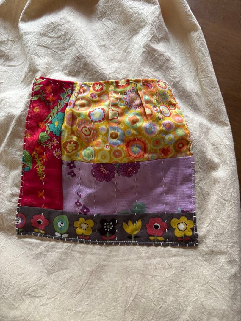 ちくちくもんぺパッチワーククリーム色