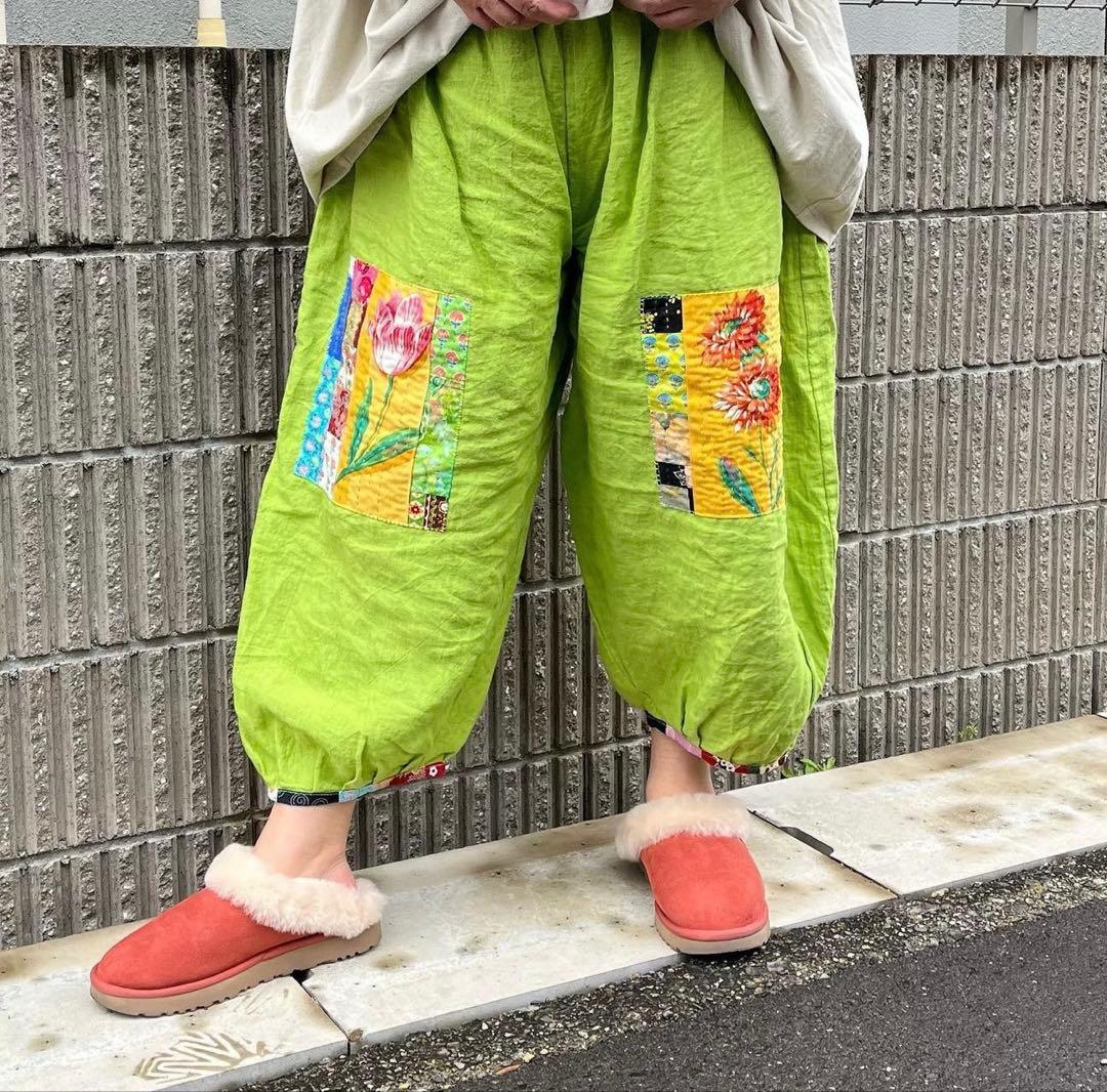 ちくちくもんぺパッチワーククリーム色