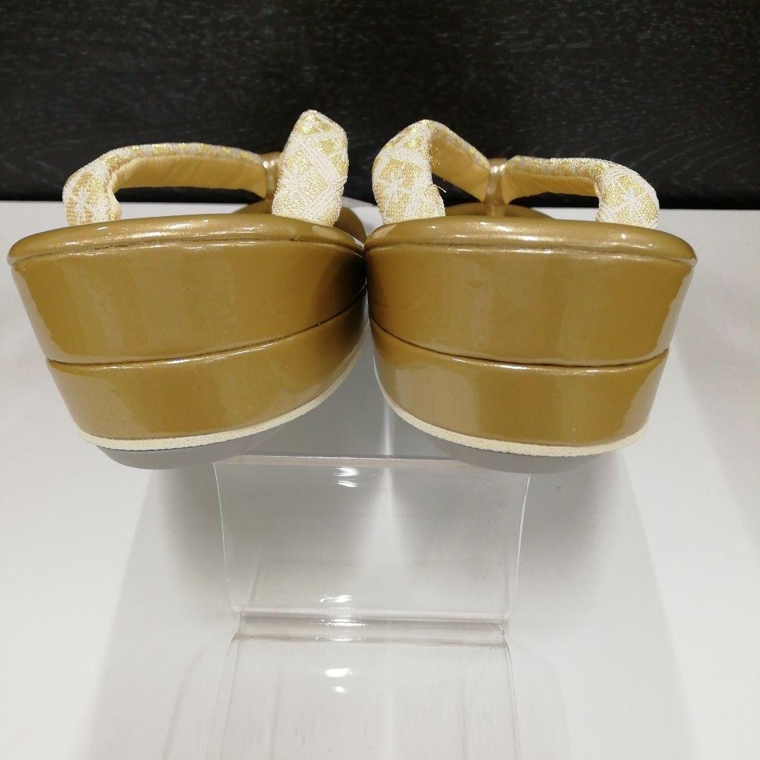 新品未使用 礼装用 佐賀錦ゴールド系草履バッグセット　フリーサイズ OL-1