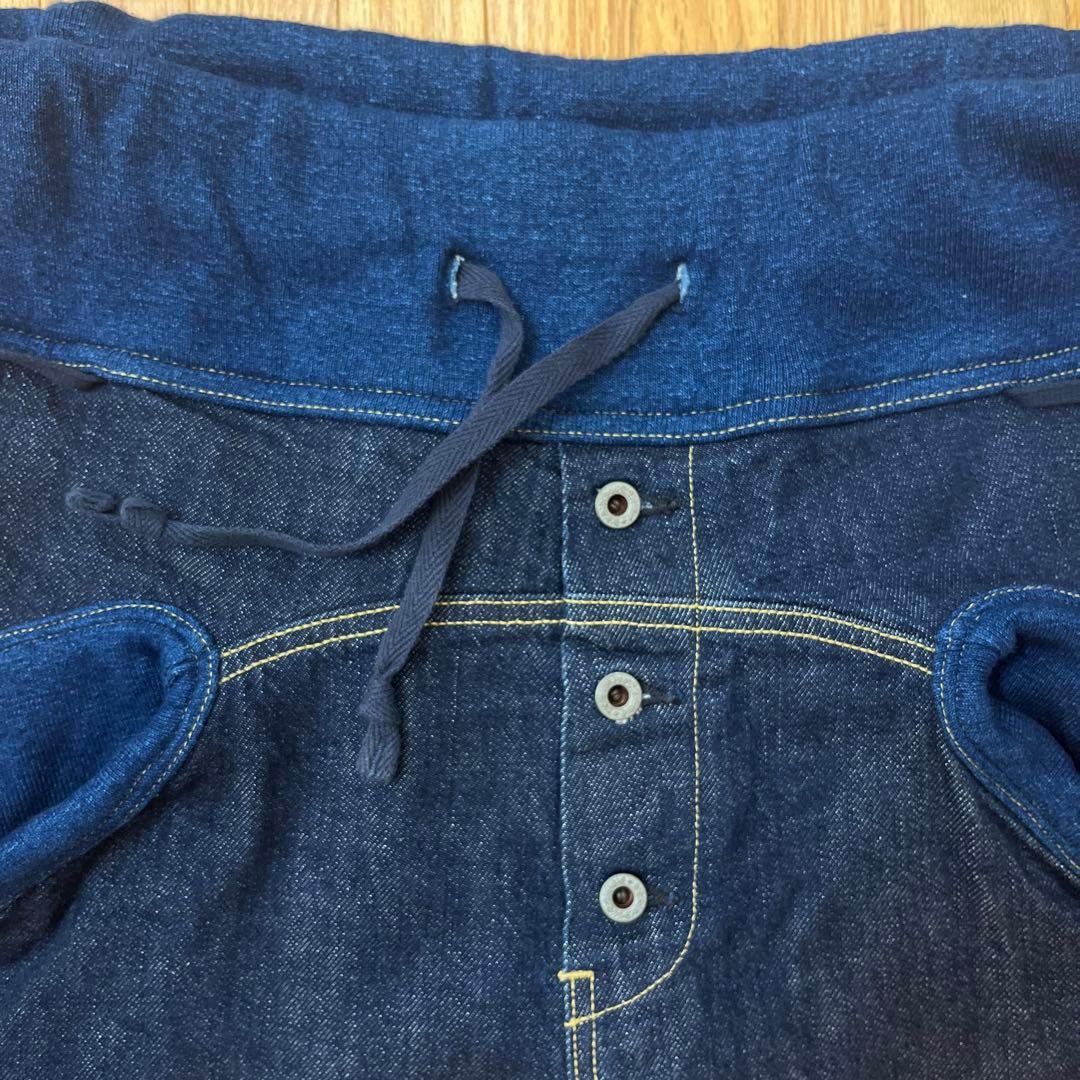 キャピタルKAPITAL ダークブルー サルエルパンツ ウエストゴム