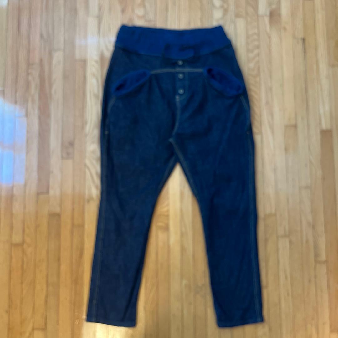 キャピタルKAPITAL ダークブルー サルエルパンツ ウエストゴム