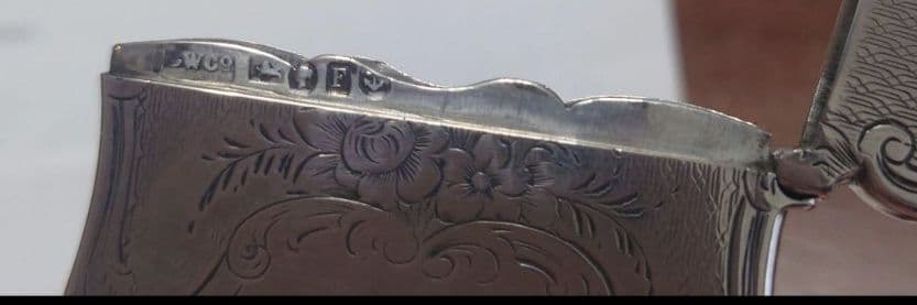 1854年 スターリングシルバー 銀製 カードケース アンティーク