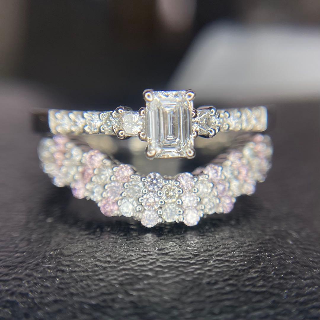 『専用です』天然無処理ピンクダイヤモンド カラーレススタッカブル 計0.50ct