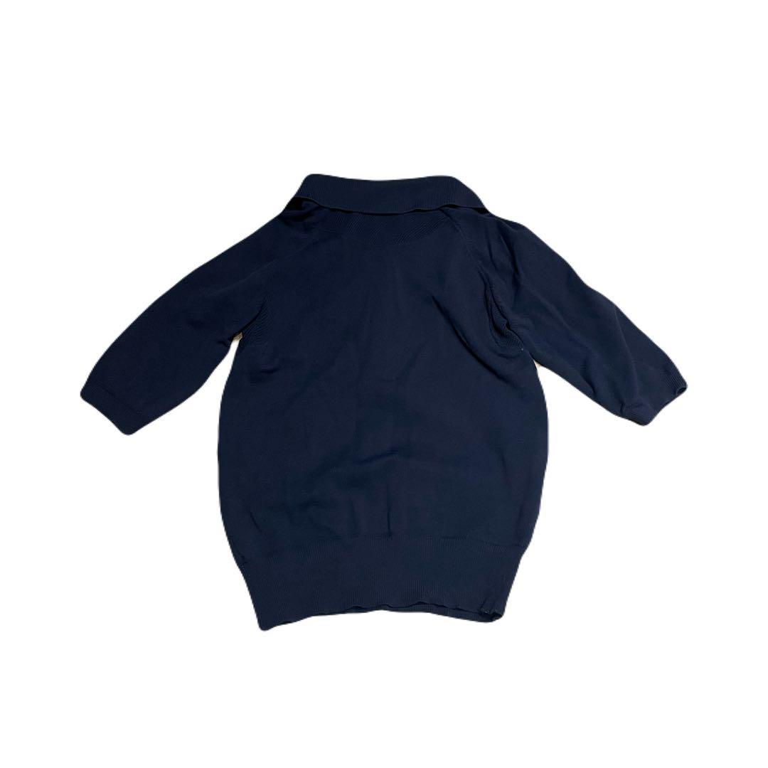 Miu Miu ネイビー ポロシャツ 五分袖
