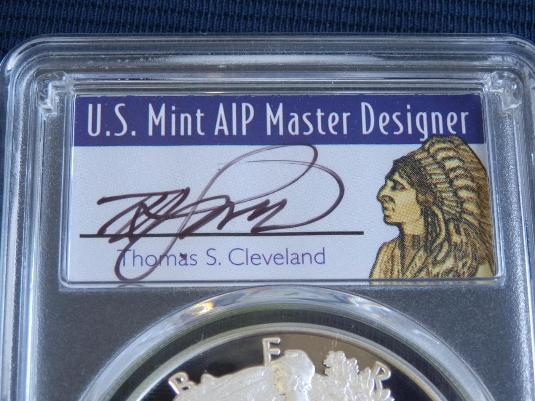 【値下】米国2018年　イーグル銀貨 T・クリーブランド　サインPR70DCAM