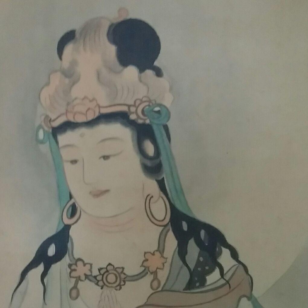 掛軸　観音仏　共箱付