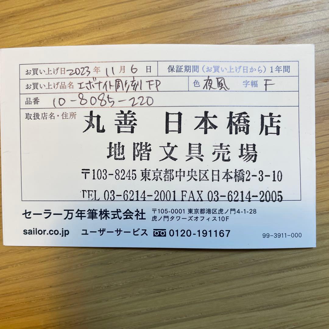 SAILOR セーラー エボナイト 彫刻 万年筆 夜風 細字(F)