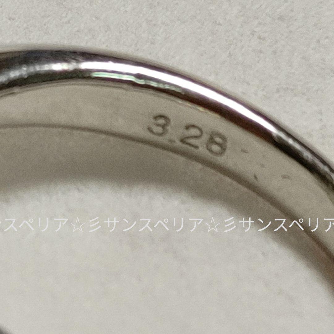 最終値下 少々訳有Pt900大きなスフェーン 3.28ctのシンプルリング鑑別付
