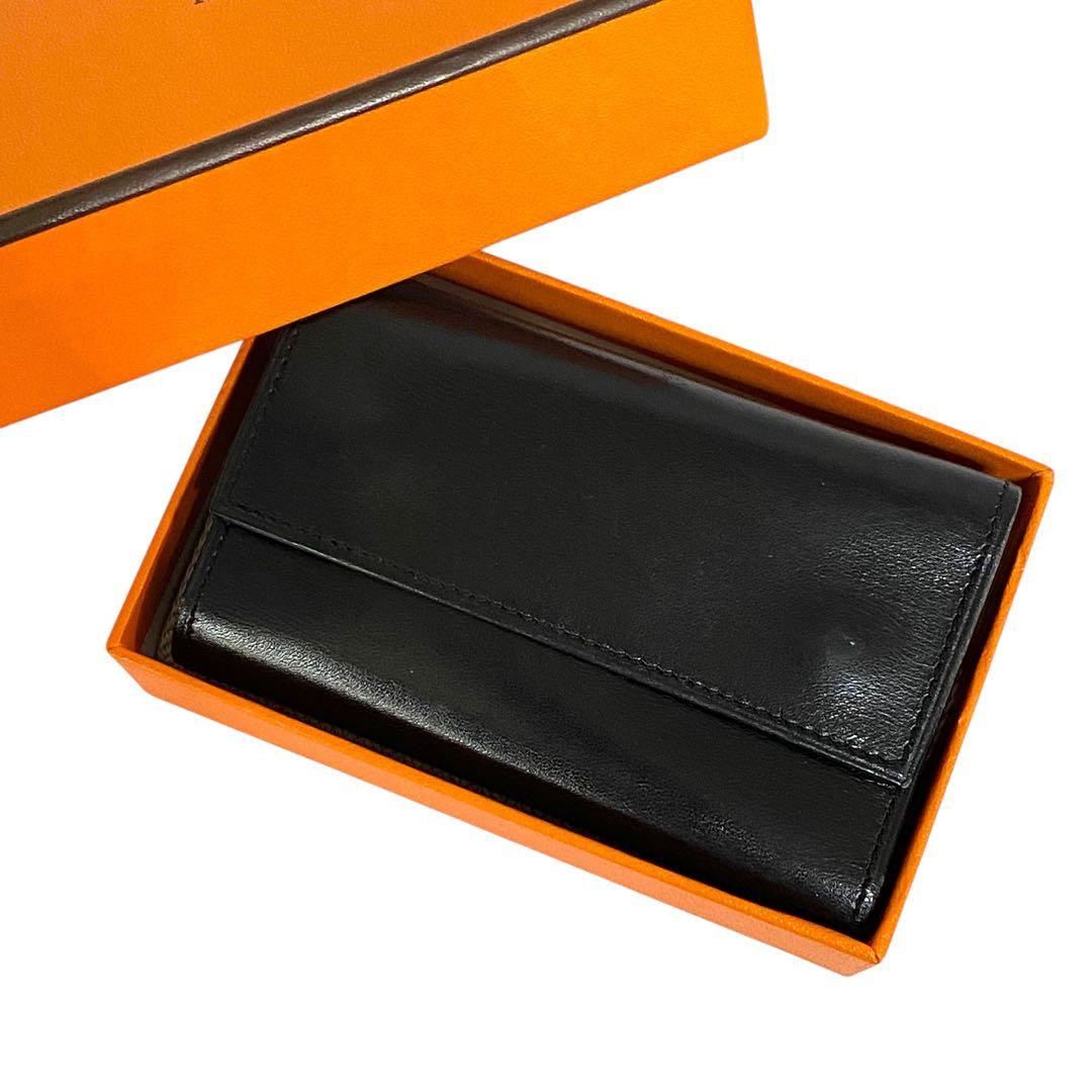 [入手困難] エルメス HERMES ボックスカーフ 8連 キーケース ブラック