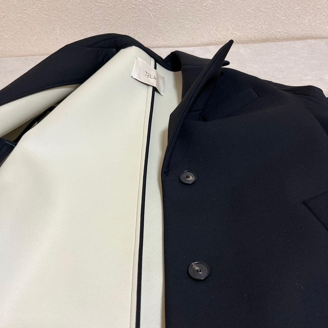 TELA (テラ)　シングルブレスト　黒　チェスターコート 40