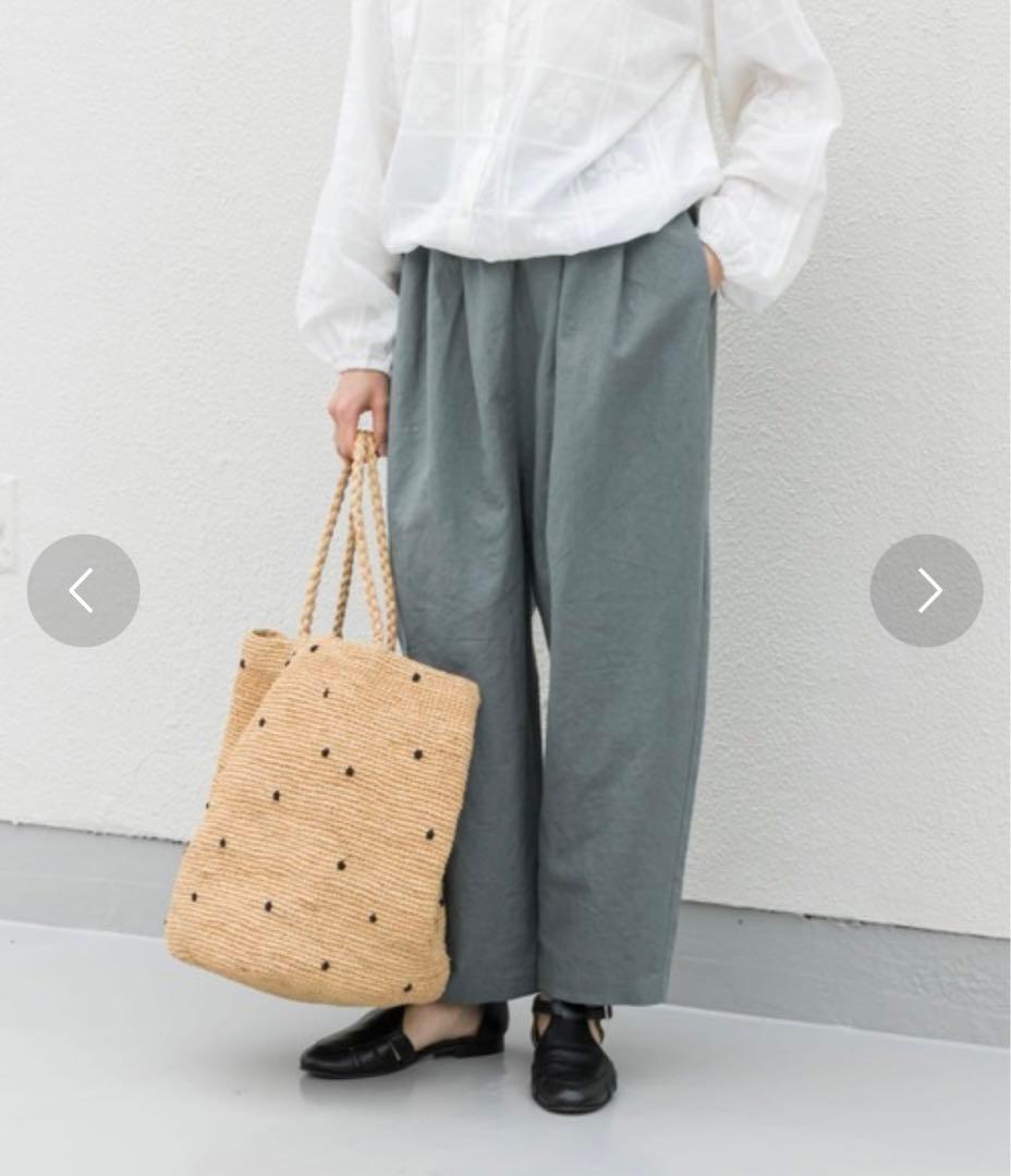 美品◆かぐれ　コットンリネンラミーサルエルパンツ