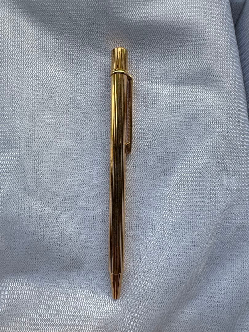 Cartierゴールド ストライプデザイン ボールペン