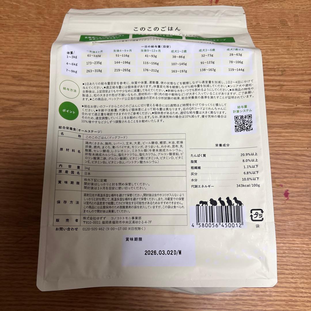 このこのごはん　ドッグフード　この子のご飯　コノコノゴハン