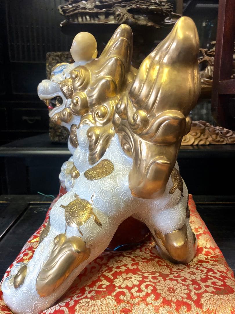 【縁起物】九谷焼 玉乗り獅子