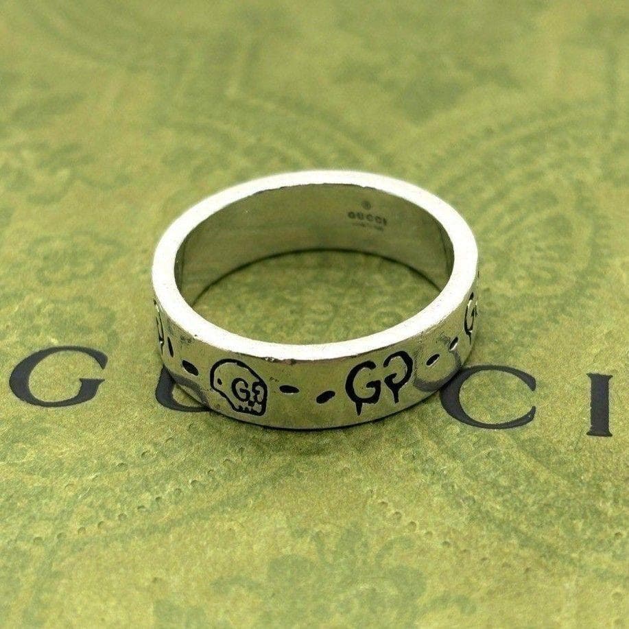グッチ　ゴースト リング ドクロ GG柄 指輪 メンズ シルバー925 18号