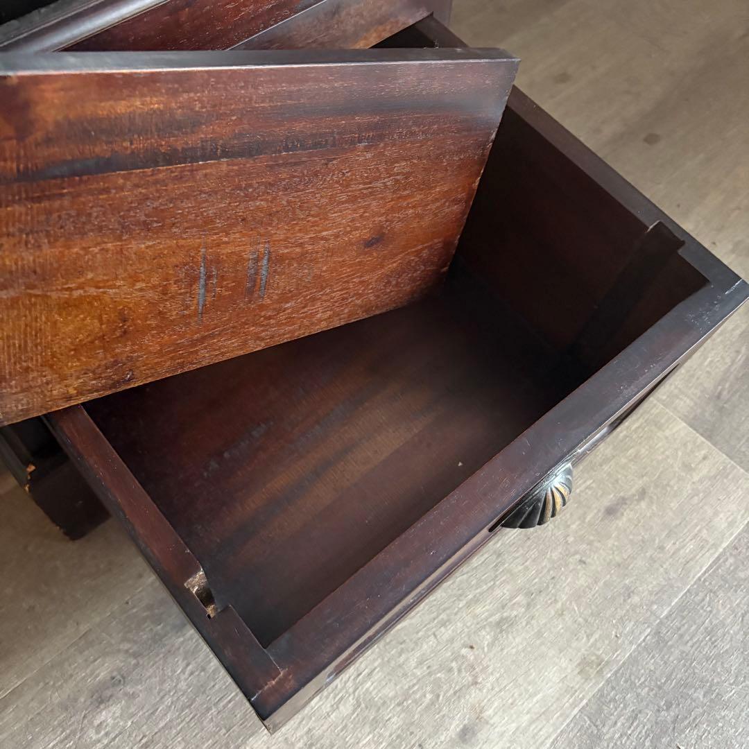 B-COMPANY シェル取手　3段キャビネット　チェスト　マホガニー