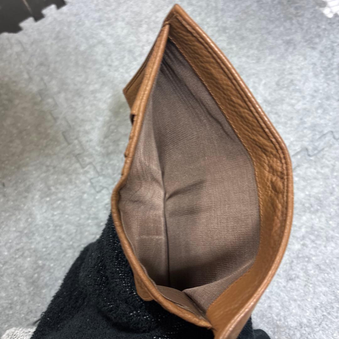 PRADA 茶色　財布　ゴールド　三つ折り